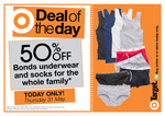 50% off Bonds Underwear and Socks at Target (Today Only)