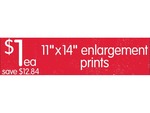 Big W 11"x14" Enlargement Prints Normally $13.84 Now $1.00