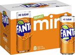 Fanta Orange No Sugar Soft Drink Multipack Mini Cans 8x 250ml $3.75 + Delivery ($0 with Prime) @ Amazon AU Warehouse