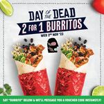 Voucher for 2-for-1 Burritos (or Naked Burritos) on 2 November (App & Account Required) @ Mad Mex