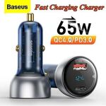 Baseus 65W USB C Car Charger $18.69 (Was $27.49) Delivered @ Baseus Officialstore AU eBay
