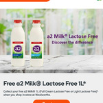 Free a2 Milk Lactose-Free 1L (Full Cream or Light) @ Woolworths via Everyday Rewards (Activation Required, In-store Only)