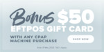 Bonus $50 EFTPOS eGift Card with Every CPAP Sleep Apnea Machine Purchased (Resmed, Fisher & Paykel) @ SOVE CPAP Clinic