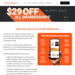 $29 off Any Membership - Single City 3 Months $0.99 (Expired), 12 Months $40.99 @ Entertainment Book