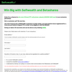 Win 1 of 3 Betashares ETFs (Worth $2000) from Selfwealth
