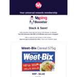 Bonus 20% Back in Shping Rewards on Weetbix 575g (Currently $2.20 (50% off) at Woolworths) @ Shping (Activation Required)