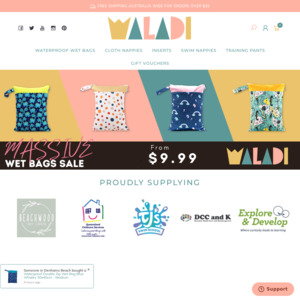 Cloth Nappies from $9.99, Wet Bags from $5.99 + $4.99 Delivery ($0 with $45+ Order) @ Waladi