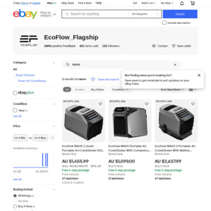 Ecoflow WAVE 2 Quiet Portable Air Conditioner (/w Battery) $2,637.99, (No Battery) $1,455.99 @ Ecoflow_flagship via eBay