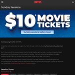 $10 Movie Ticket for Sunday Sessions before 12:01pm in July (+ Booking Fee + Surcharge for Xscreen & DBOX | Exclude Lux) @ HOYTS