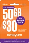 amaysim 28-Day Prepaid SIM Starter Pack 50GB $10 (was $30) @ Coles and Woolworths in-store