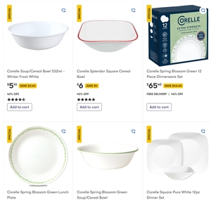 40% off Corelle (e.g. Corelle Winter Frost White 12pc Dinner Set for $51) + Delivery ($0 C&C/In-Store) @ Big W