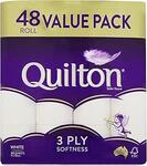 Quilton 3-Ply Toilet Tissue 48 Rolls $24 ($21.60 S&S), 45 Rolls $24.75 ($22.27 S&S) + Delivery ($0 Prime/ $59+) @ Amazon AU