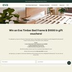 Win an Eva Timber Bed Frame (Valued at up to $1,960) + $500 DesignStuff Gift Voucher + $500 Bremworth Rug Gift Voucher from Eva