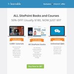 ALL SitePoint Books and Courses 50% OFF! Usually $180, NOW JUST $97