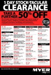Further Reductions at Myer - One Day Sale