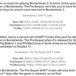 FREE Borderlands 2 and Borderlands: The Pre-Sequel Shift Codes