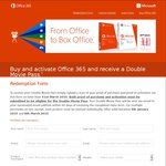 Buy and Activate Office 365 Home or Personal and Receive a Double Movie Pass, PURCHASE Anywhere-Redeem from Microsoft