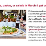 Buy One Get One Free Meal at Vapiano (VIC, NSW, QLD)