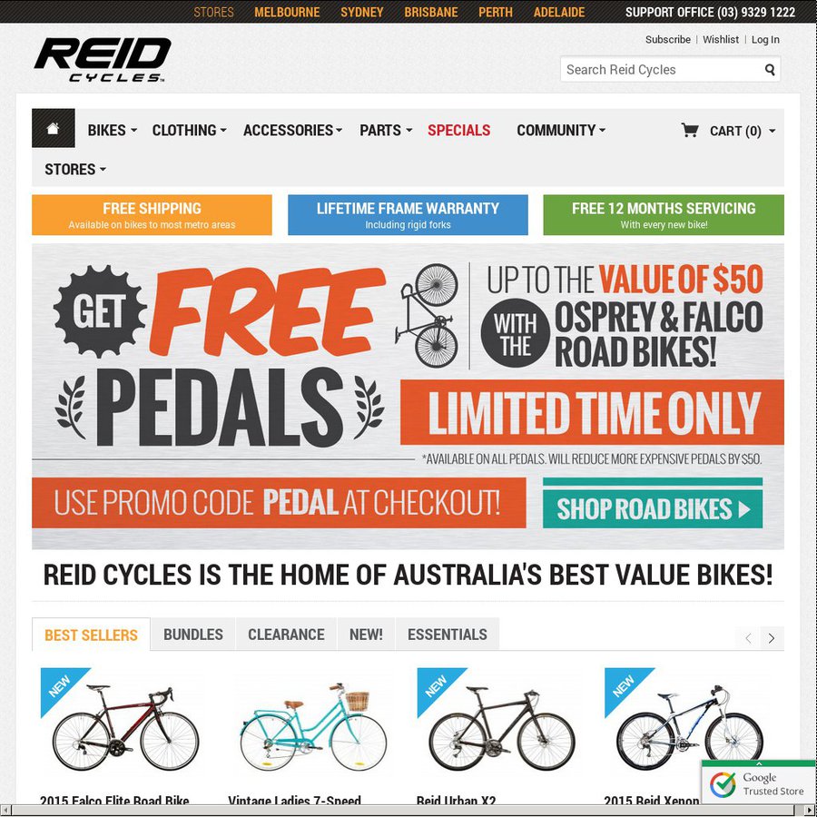 Reid Cycle FREE SHIPPING on All Orders with No Minimum Spend until This