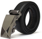 45" Mens Black BU Genuine Leather Waistband Luxury Automatic Waist Strap Belt $9.99 Shipped eBay