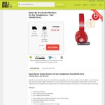 Genuine Beats by Dre Studio Wireless on-Ear Headphones - Red (MH8K2X/A) - $329.00 + Free Shipping @ ALLBIDS.com.au