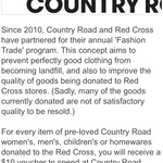 Free $10 Gift Voucher for Every Country Road Item Donated to Red Cross