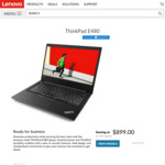 ThinkPad E480 - 14" IPS / 8th Gen i5-8250U / 8GB RAM / 256GB SSD $899 Delivered @ Lenovo