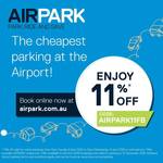 [QLD] 11% off Parking (AIRPARK  not covered only) @ Brisbane Airport