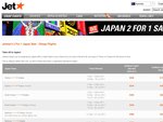 Jetstar's 2 For 1 Japan Sale