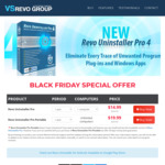 Revo Unistaller Pro 4 AU $20.72 (US $14.99) | Revo Uninstaller Pro 4 Portable AU $27.65 (US $19.99) 1 Year Subscription
