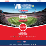 Win a Share of 310 AFL Prizes Valued up to $5465 from Coca Cola Amatil (with Purchase from Coles)