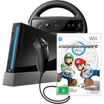 Wii Console - Black + Mario Kart & Wheel - $149 + Free Delivery