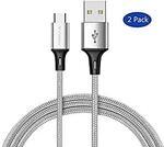2x Type C Charing Cable Nylon Braided 1m (3.3ft) $6.11 + Delivery ($0 with Prime/ $39 Spend) @ LUOKE Amazon AU