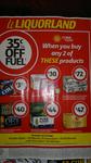 35¢ Per Litre off Fuel When You Buy Any 2 Selected Slabs @ LiquorLand From the 1/2/12 - 7/2/12