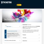 [WA, NSW, QLD, VIC] 20% off The Piano Guys, from $71.20 + Booking Fee @ Ticketek