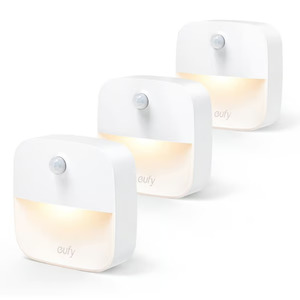 Eufy Lumi Stick-On Night Light, Warm White LED, Motion Sensor, 3-Pack
