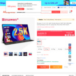 Bimawen 16" 2.5K IPS 144Hz Freesync Portable Monitor US$129.37 (~A$188.77) Delivered @ Bimawen AliExpress 