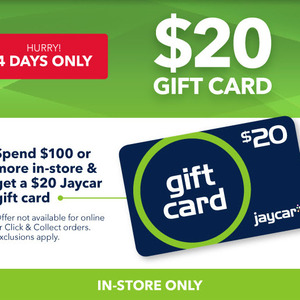 Spend Minimum $100 in-Store & Get a $20 Jaycar Gift Card @ Jaycar ...