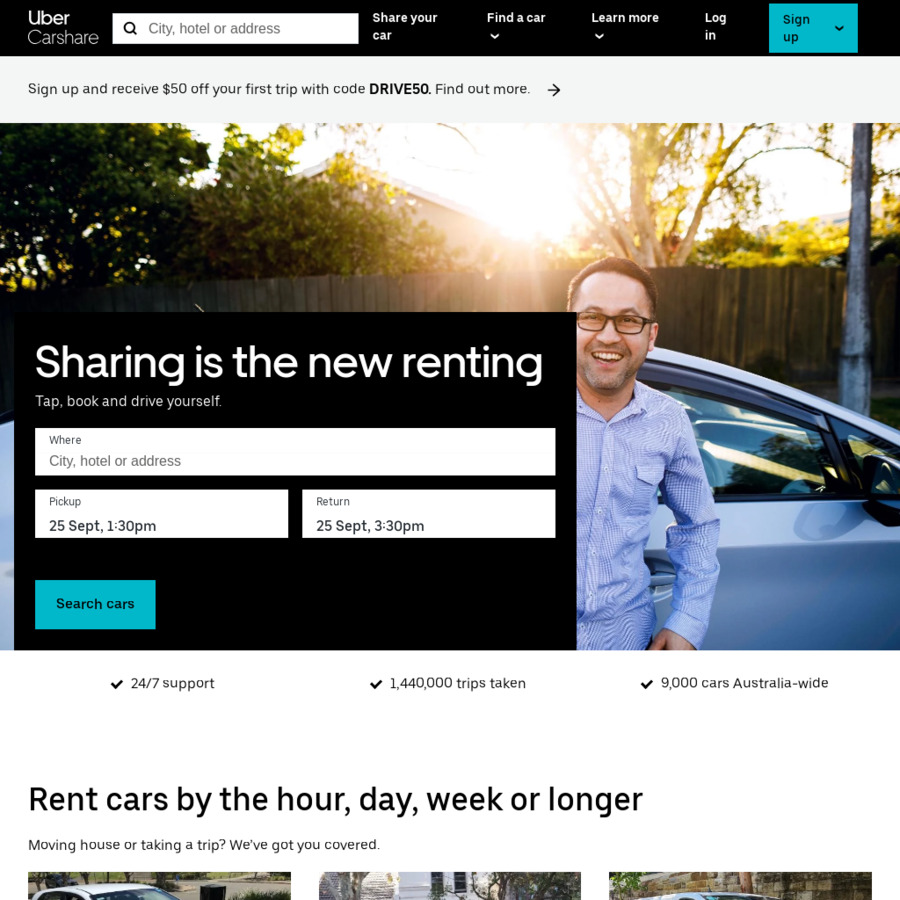  100 off first trip uber carshare ozbargain
