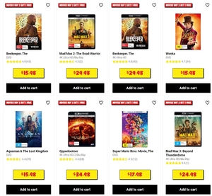 Buy 2 Movies or TV Series & Get 1 Free on Selected DVD, Blu-Ray and 4K UHD Titles + Delivery ($0 C&C/ in-Store) @ JB Hi-Fi