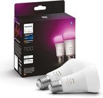 Philips Hue White & Colour Ambiance E27 1100 lm 75 W Twin Pack - 2 Packs (4 Bulbs) for $148.45 Delivered @ Amazon Germany via AU