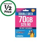 Lebara 30-Day Prepaid Starter SIM 70GB $10 (Was $29.90) @ Woolworths