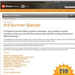 $10 Summer Specials - Sydney/Melbourne/Adelaide CBD Parking (Wilson Parking)