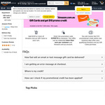 $10 Promo Credit on $250+ Amazon Gift Card Spend (First 1500 Orders) @ Amazon AU
