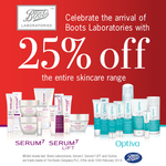 25% off Boots Laboratories Skin Care Range - Serum7, Serum7 LIFT and Optiva, at Amcal.com.au