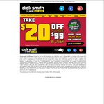 Dick Smith $20 off Online Orders of $99+ 2TB Toshiba Canvio HDD $109 (Click and Collect)