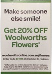 Woolworths Flowers 20% off