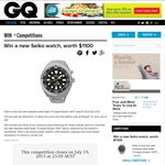 Win a Seiko Prospex Kinetic GMT Watch (Valued at $1100) from GQ