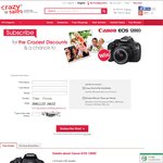 Win a Canon EOS 1200D Camera (Valued at $499) from Crazy Sales
