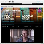 Air New Zealand - Sale Ends 31/8: South America on Sale $400 off Economy & $600 off Business